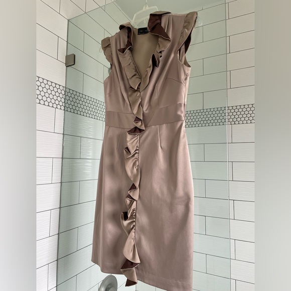 Max and Cleo dress. Champagne color with chocolate. - Picture 1 of 6